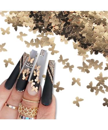 Butterfly Nail Art Glitter - 6 Girds Gold Holographic Confetti for DIY Manicure - Buy Online on GoSupps.com
