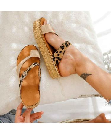 Women's Platform Wedge Sandals - Corrective Bale Toe Slippers for Summer Casual Comfort - L Leopard 43 EU - Buy Online on GoSupps.com