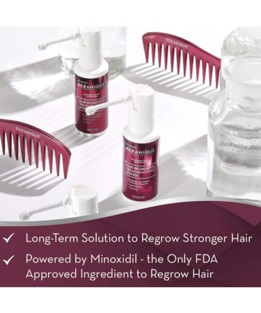 Keranique Hair Regrowth System - 30 Days | Minoxidil, Keratin Amino Complex | Sulfate, Dye, Paraben-Free | Shampoo, Conditioner, Repair Spray - 4 Piece Set - Buy Online on GoSupps.com