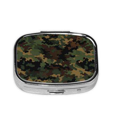 Camouflage Pattern Printed Square Pill Box Portable Travelling Pill Box Medicine Organiser