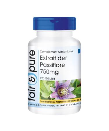 Fair & Pure - Passion flower extract 750mg - vegan - high dosage - 120 capsules of passionflower