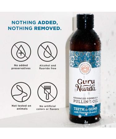 Natural Coconut Oil Mouthwash & Teeth Whitening Bundle - GuruNanda Oil Pulling & Mentadent Whitening Strips for Sensitive Teeth - Buy Online on GoSupps.com