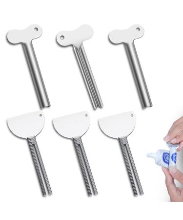 Civilian tube presser toothpas tube squeezer 6 pieces toothpaste squeezer metal alloy roll toothpaste dispenser tube roller for toothpaste/oil paint/hand cream stainless steel