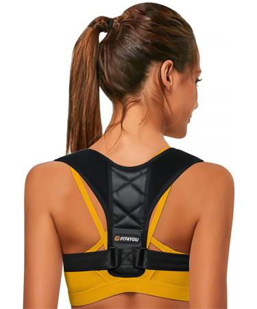 HALLWAY STORIES Back Brace Posture Corrector for Women and Men, Adjustable Upper Back Brace Straightener, Shoulder Brace for Women, Back Straightener for Men, Soothe Discomfort from Neck (25-50")