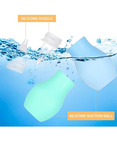 AKlamater 2 Pcs Baby Nasal Aspirator - Newborn Nose Sucker & Cleaner for Mucus Removal (Green+Blue) - Buy Online on GoSupps.com