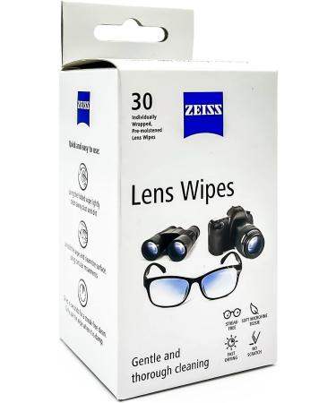 ZEISS Lens Cleaning Wipes - Pre-Moistened, Individually Wrapped for Coated Glass on Binoculars, Glasses, Sunglasses, Camera Lenses, and Scopes - 30 Count - Buy Online on GoSupps.com