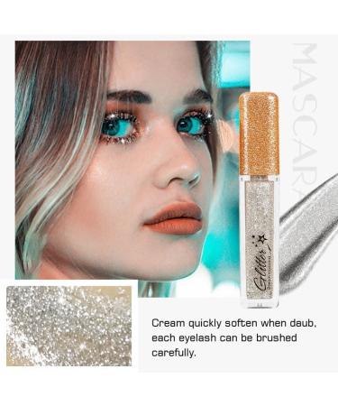 Glitter Mascara Diamond Sparkling Colorful Mascara anti-smudge sparkling colorful eye makeup tool suitable for wedding stage music festival (purple) - Buy Online on GoSupps.com