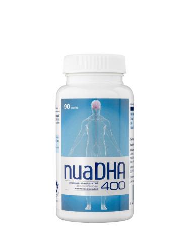 Nua Nua Biological NuaDHA 400 Pearls DHA (docosahexaenoic acid) Omega 3 Marine Blue Fish Food Supplement 60 Triglyceride-Shaped Pearls (400mg DHA/pearl)
