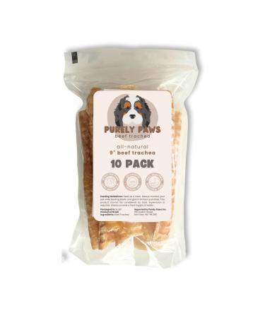 Purely Paws All-Natural Beef Trachea - Safe Digestible Dog Chews - Single Ingredient Trachea Chew - Rawhide Free (9 Inch 10 Count) 9" (10 Pack)