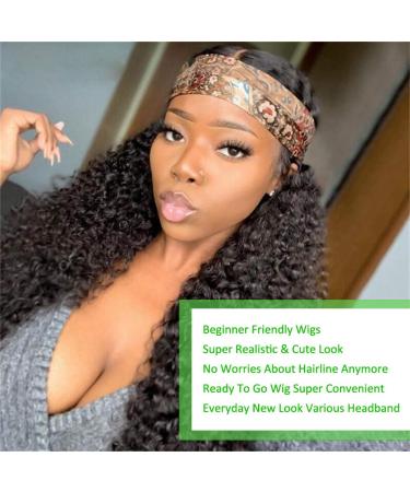 22 Inch Deep Wave Headband Wig | Brazilian Virgin Human Hair | Glueless Machine Made Non Lace Front Wig | 150% Density for Black Women - Buy Online on GoSupps.com