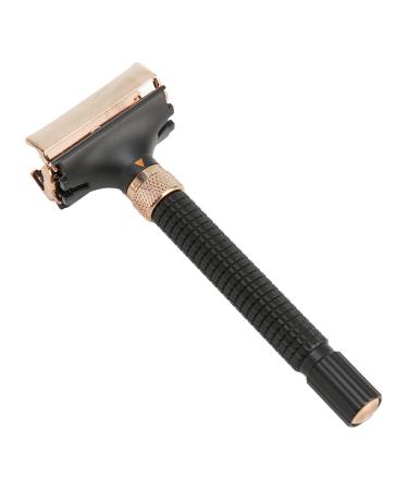 Razor Blade Handle Metal Classic Shaving Long Handle Reusable Safe Black for Barber Shop