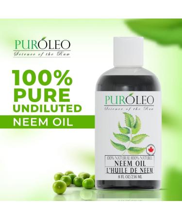 PUROLEO NEEM Oil 8 Fl Oz/236 ML (Packed In Canada) Pure and Natural Neem Oil for Multipurpose Use | Neem Oil extracted from NEEM Plante Chemical free Neem Oil Spray 236 ml (Pack of 1) - Buy Online on GoSupps.com