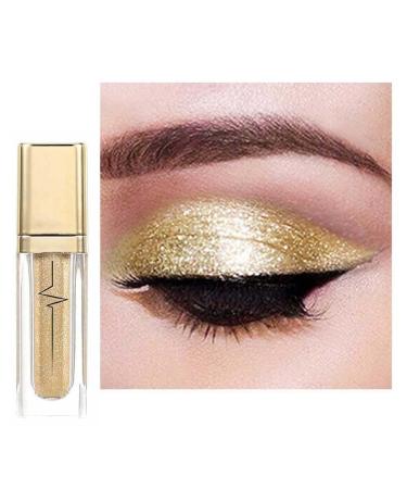 Kilshye Glitter Liquid Eyeshadow Shimmer Eye Shadow Metallic Eyeshadows High Pigment Eyes Shadow Long Lasting Waterproof Eyes Liquid Makeup for Women and Girls Pack of 1 (E- Gold 6)