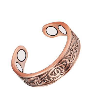 EnerMagiX Magnetic Copper Rings for Women & Men Ultra Strength Magnets 99.99% Solid Pure Copper Adjustable (0915)