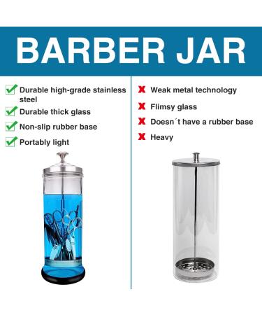 Durable Disinfectant Barber Sterilizer Jar - 50 Oz Glass Jar for Nail Tools & Hair Stylist Supplies - Buy Online on GoSupps.com