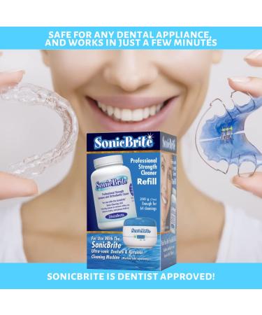 SonicBrite High Intensity Dental Cleaning Powder - Freshen Dentures, Retainers, Night Guards & Aligners - Removes Stains & Plaque - Buy Online on GoSupps.com