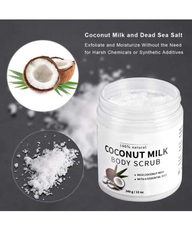 Moisturizing Coconut Oil Milk Peeling Cream for Face Hands & Lips - All Skin Types - Buy Online on GoSupps.com