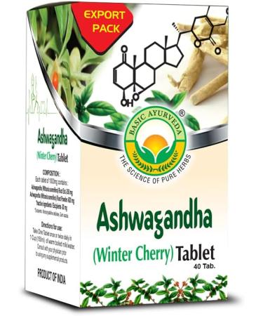 BASIC AYURVEDA Ashwagandha Tablets - 1000mg | Winter Cherry Herbal Supplement | Plant-Based Formula for Daily Routine | Natural Root Extract for Men & Women | 40 Tablets - Buy Online on GoSupps.com
