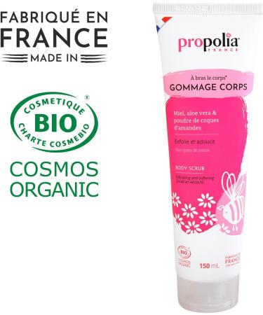 PROPOLIA - Organic - Exfoliating Body Scrub - Moisturizing - Melting texture - All skin types - Honey Aloe Vera & Almond Shells - Made in France - 150 ml - Buy Online on GoSupps.com