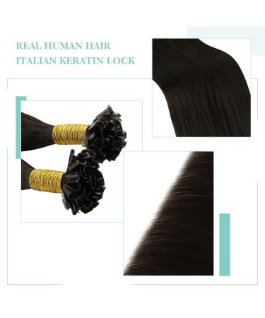 Youngsee Dark Brown 45cm Real Hair U Tip Bonding Extensions - 50g 100% Remy Keratin Hair Extensions - Buy Online on GoSupps.com