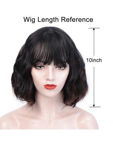 ColorfulPanda Women s Short Bob Wig with Ponytail - Black & Brown Curls Heat-Resistant 14 Inch Cosplay Costume Wig - Buy Online on GoSupps.com