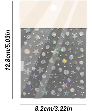 Shakven Self-Adhesive Nail Stickers Summer Shells Glitter Nail Stickers Decor - High-Resolution Printing Decorations for Dating Daily Life Work and School - Buy Online on GoSupps.com