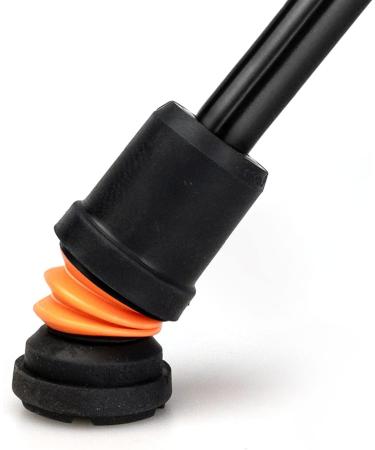 Shock Absorbing Oval Handle Telescopic Walking Stick | Enhance Safety & Comfort | Reduces Shocks & Improves Grip | Black - Buy Online on GoSupps.com