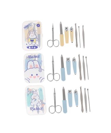 FOMIYES 3 Sets Nail Set Nail Pliers Trimmer Nail File Head Portable Nail Clipper Finger Nails Art Plier Gel Manicure Kit Pedicure Kit for Toenail Cosmetic Baby Pusher Stainless Steel
