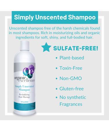Organic Excellence All Natural Shampoo - Non-Toxic Sulfate-Free Paraben-Free | Chemical-Free & Color-Safe for Men Women & Kids - 16 fl oz - Buy Online on GoSupps.com