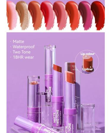 SLYHHZHMY 2in1 Two Tone lipstick shimmering matte lip color nourishes and hydrates for a long time 4 - Buy Online on GoSupps.com