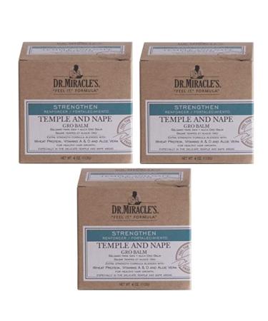Dr. Miracle's Temple and Nape Gro Balm 4 oz - Bundle of 3 | Promote Hair Growth and Strength - Buy Online on GoSupps.com