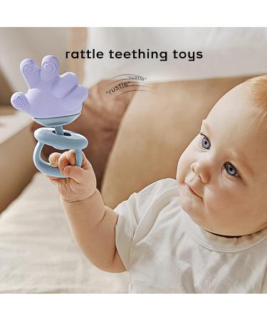 BC Babycare Baby Teether Toys - Silicone Teething Toys for Babies 0-6 Months - Finger Shape Infant Teething Pacifier (Blue) - Buy Online on GoSupps.com