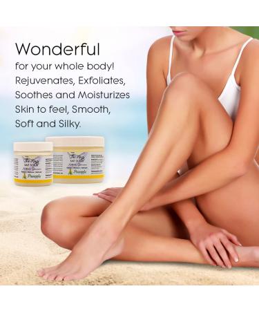 Organic Exfoliating Sea Salt Body Scrub - 3.4 oz Pineapple | Ideal for Hands Feet & Travel - Men & Women | Pure Florida Sea Salt - Buy Online on GoSupps.com