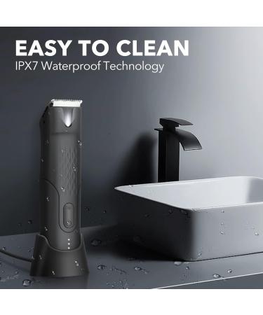 Beesjuy Men's Body Hair Trimmer | Waterproof LED Light Ceramic Blade | 100 Min Battery Life - Buy Online on GoSupps.com
