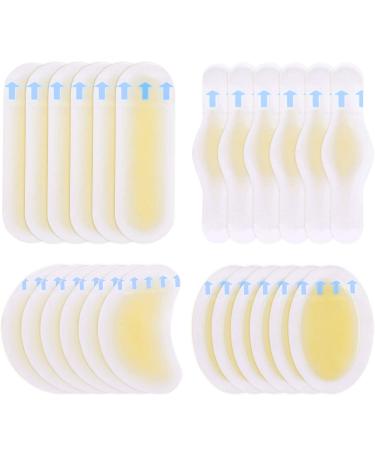 24 Pieces Blister Pads Bandages Blister Gel Guard Waterproof Blister Prevention Cushions for Fingers Toes Forefoot and Heel