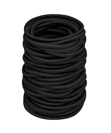 Xcozu hair tie girl black 30 pieces of elastic hair tie -up rubber girls for thin hair and thick hair hair bands hair band for women no metal ponytail (50 * 4mm) black 30 pieces (1 Pack)