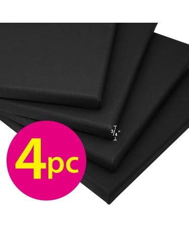PHOENIX Black Stretched Canvas 8x10 Inch/4 Pack - Quadruple Gesso Primed Cotton Canvases for Painting & Crafts - Buy Online on GoSupps.com