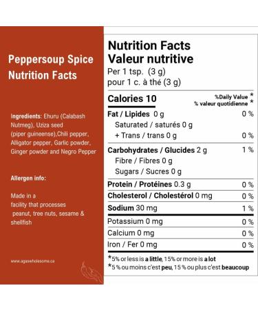 Aga's Wholesome Peppersoup Spice 100g Mildly Spicy Made with 7 Native Spices Authentic African Flavour Great for Nigerian/West African Peppersoups & More Salt & MSG Free Gluten Free Plant Based Non-Irradiated GMO Free - Buy Online on GoSupps.com