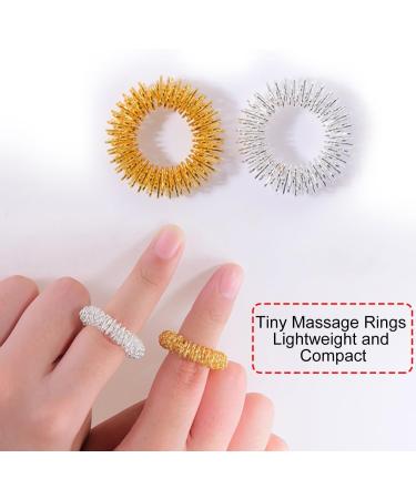 10 Acupressure Massage Rings for Stress Relief & Improved Circulation - Golden Finger & Toe Massagers - Buy Online on GoSupps.com