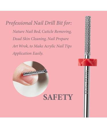 BITNBITH Nail Drill Bits Safety Cuticle Nail Buffer Bit 3/32" Tungsten Carbide Professional Drill Bit for Nail Prepare Nail Bed File Dead Skin Cleaning Manicure 2-Way Rotate For Nail Home Salon Fine Fine-Flat - Buy Online on GoSupps.com