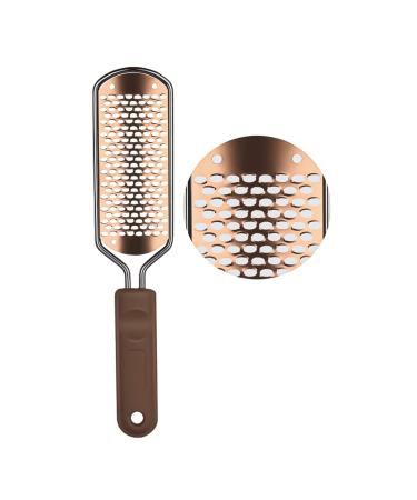 Foot File Professional Pedicure Stainless Steel Detachable Foot Scrubber Callus Remover for feet Foot Scraper Corns Callous Hard Skin Removers Pedicure Rasp for Wet and Dry Feet(Golden)