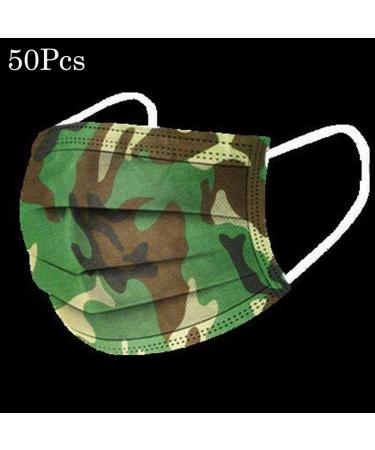 50Pcs 3-Ply Disposable Activated Carbon Face M sk with Elastic Earloop Bandanas for Adults unisex - Buy Online on GoSupps.com