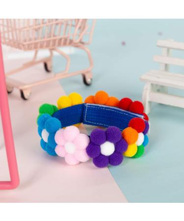 Pawhits Rainbow Pet Necklace - 2pcs Velcro Fastener Dog & Cat Costume Accessories - Stylish Floral Design - XXL - Buy Online on GoSupps.com