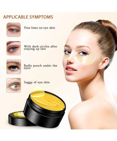 Golden Under Eye Patches - 30 Pairs Eye Gels with Amino Acids & Collagen | Rejuvenate Dark Circles & Puffy Eyes - Travel-Friendly Anti-Wrinkle Treatment - Buy Online on GoSupps.com