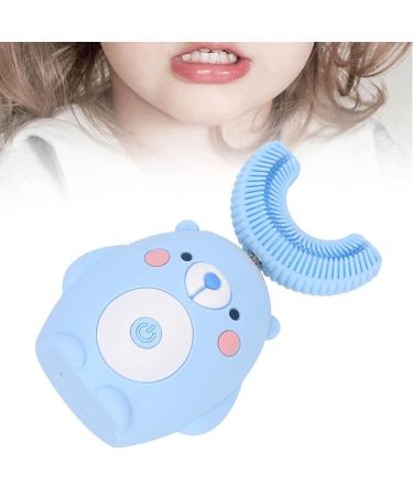 Buy Cute Cartoon Bear U-Shaped Electric Toothbrush for Kids - IPX7 Waterproof Automatic Tooth Whitening & Oral Care (Blue) - Buy Online on GoSupps.com