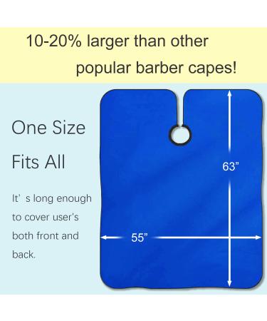 Barber Cape - Iusmnur Professional Hair Salon Cape with Adjustable Metal Clip - 55 x 63 inches (Blue) - Buy Online on GoSupps.com