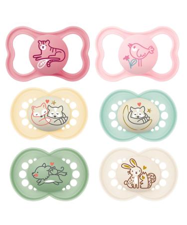 MAM "Skin Soft" Silicone Original & Air Pacifier // Girls 16+ not always pink // set of 6 // incl. 3 sterilization transport boxes - Buy Online on GoSupps.com