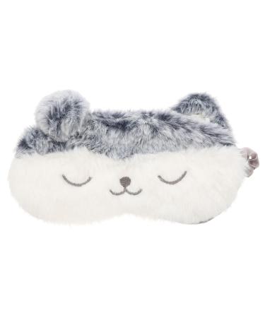 Masque de Sommeil Peluche Animal Mignon Masque Yeux Doux et Occultant avec Bande lastique Confortable pour Voyage Sieste et Nuit