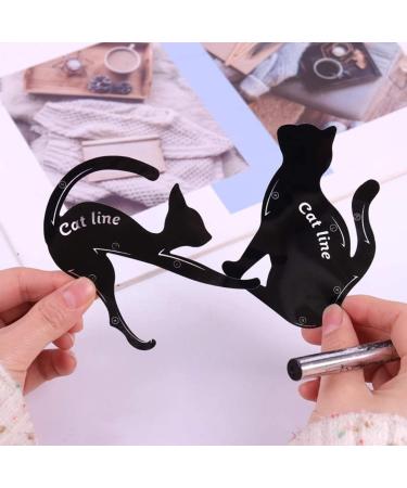 WOO LANDO Cat Eyeliner Template for Precise Eyeliner Set of 2 Cat Shapes for Eyeliner Smokey Eyes and Cat Eyes Reusable Flexible and Ideal for Beginner Makeup - Buy Online on GoSupps.com