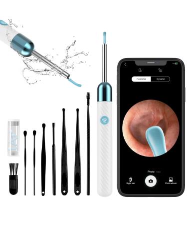 Ear Wax Removal Ear Cleaner with Camera Ear Wax Removal Kit with 1080P Ear Camera Otoscope with Light Ear Cleaning Kit for iPhone iPad Android Phones-White